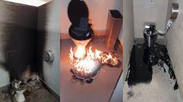 Recent acts of vandalism at Eurobodalla public toilets included being blown up, set on fire, and the dumping of oil. Pictures supplied